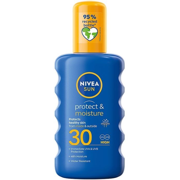 Средство от загара Nivea Sun Солнцезащитный спрей Защита и увлажнение SPF 30 200 мл (4005900698407/5900017067735)