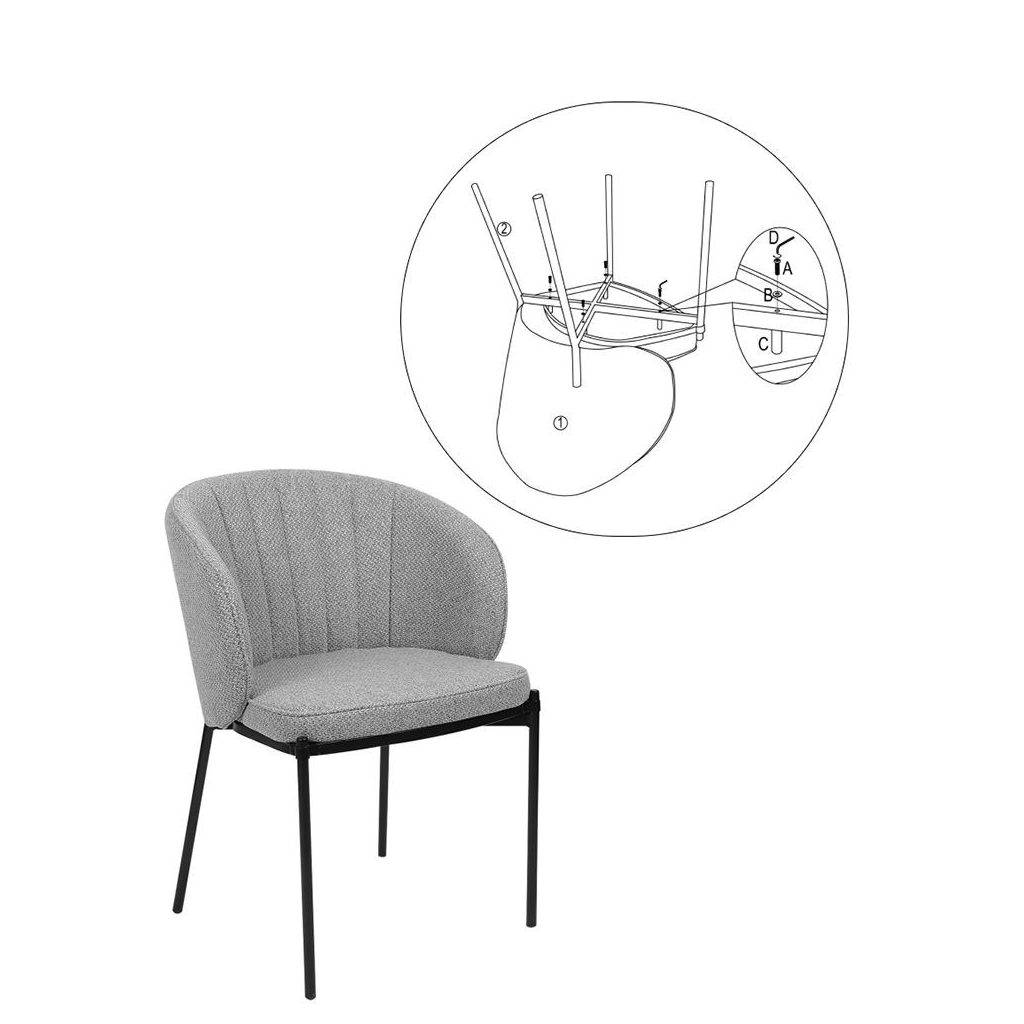 Кухонный стул Concepto Laguna серый графит (DC7024-TRF09-GRAPHITE) изображение 7