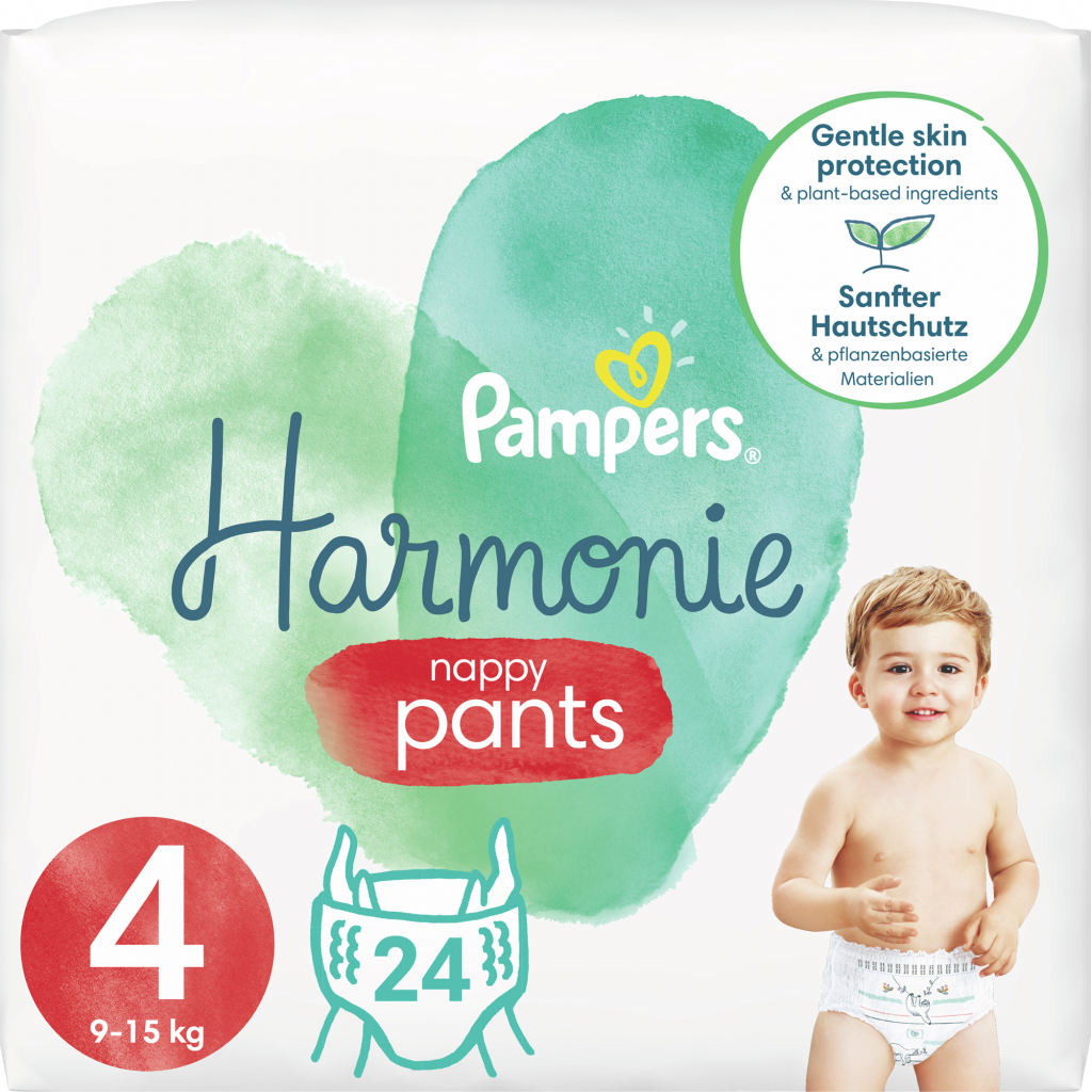 Підгузки Pampers трусики Harmonie Nappy Pants Розмір 4 (9-14 кг) 24 шт (8006540181409)