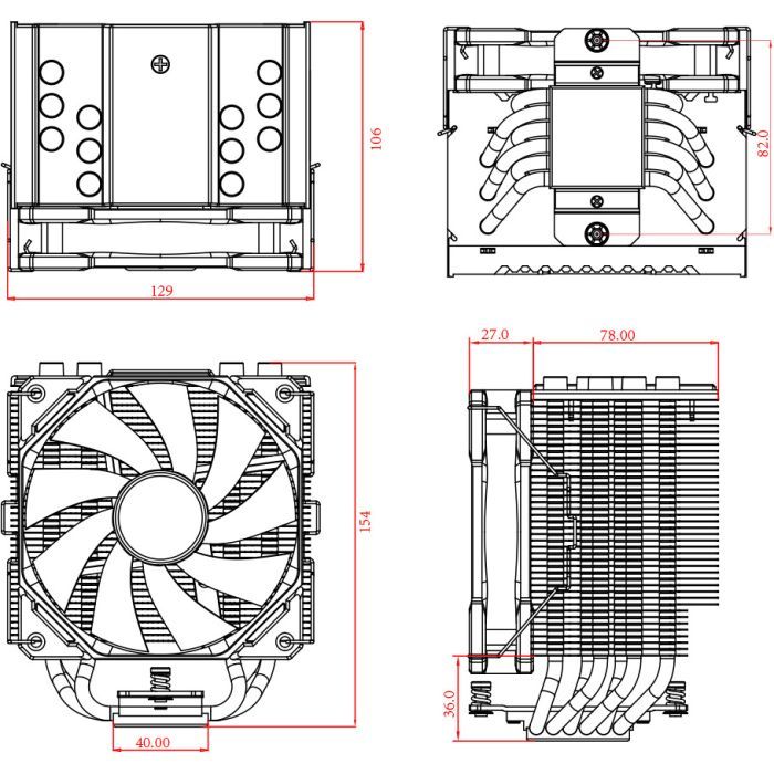 Кулер для процессора ID-Cooling SE-226-XT Black изображение 7
