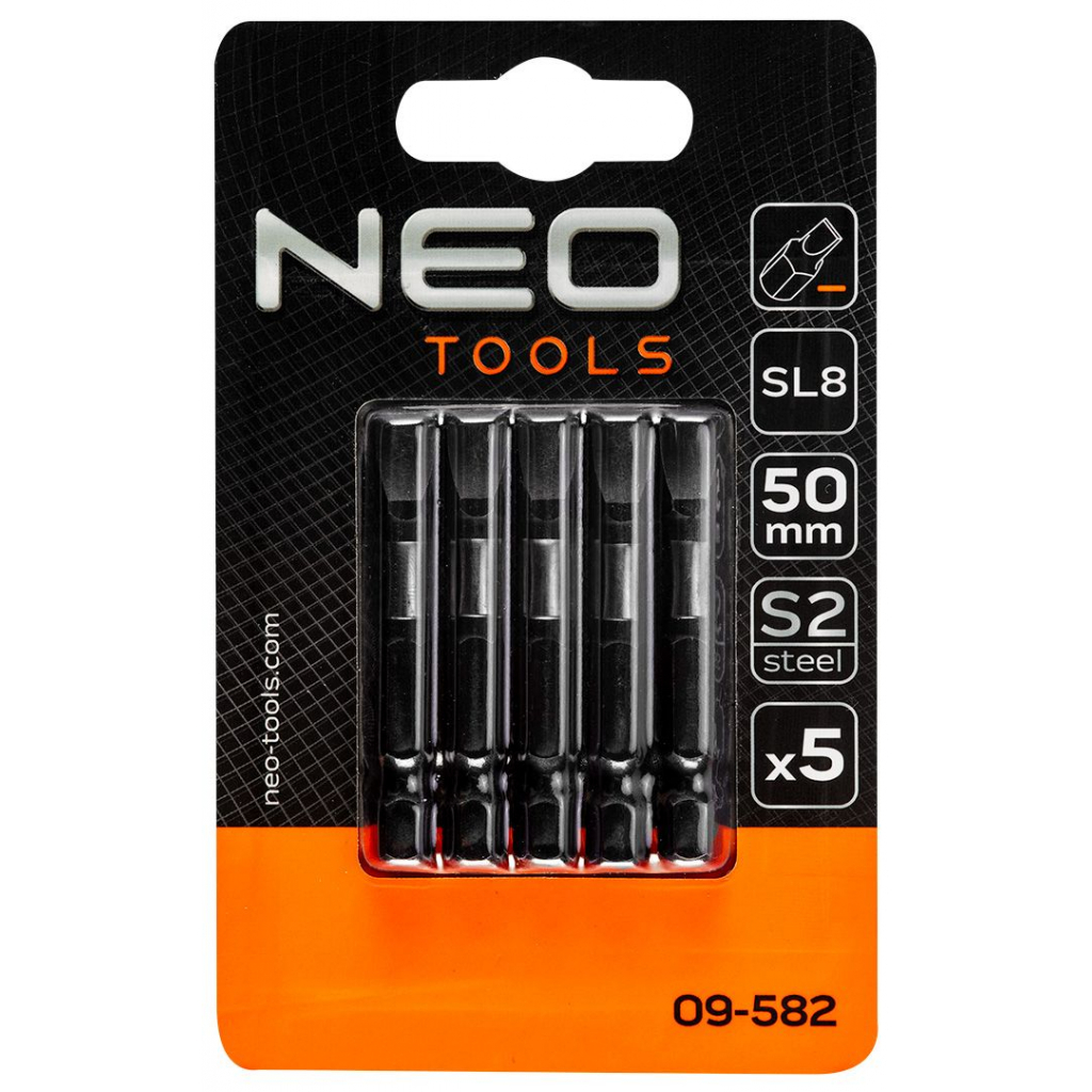Набор бит Neo Tools ударных 50 мм, SL6-5 шт., сталь S2 (09-581) изображение 2