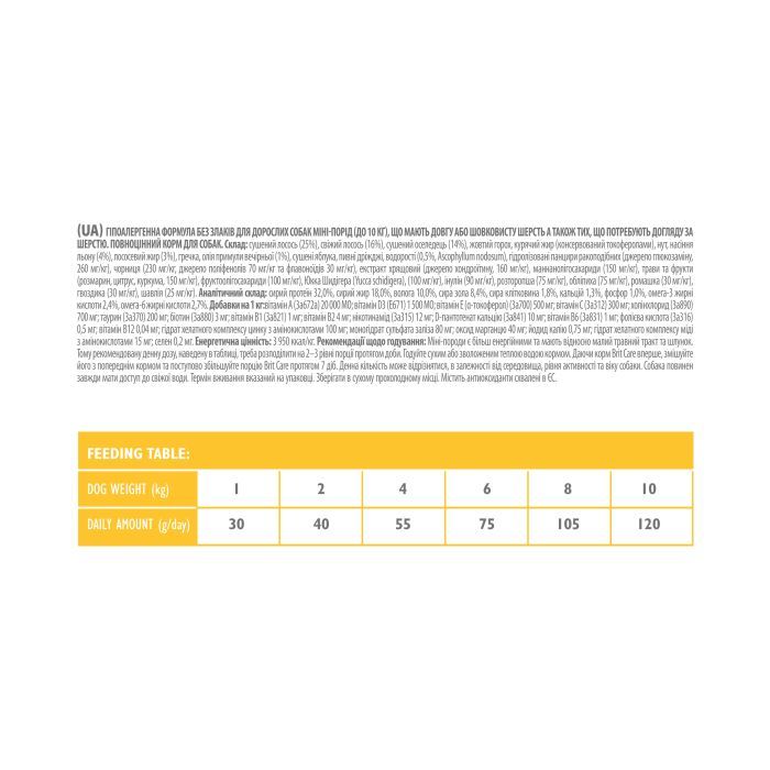 Сухой корм для собак Brit Care GF Mini Hair & Skin 2 кг (8595602520220) изображение 3