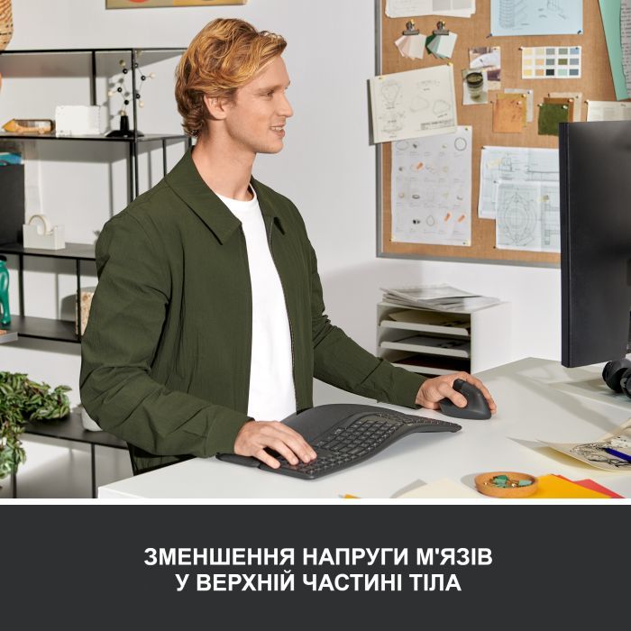 Мышка Logitech Lift Left Vertical Ergonomic Wireless/Bluetooth Graphite (910-006474) изображение 4