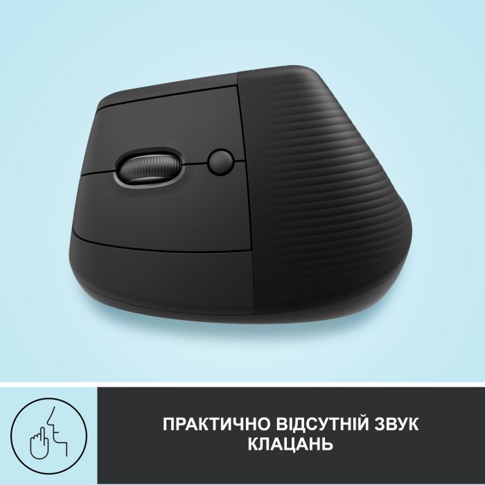 Мышка Logitech Lift Left Vertical Ergonomic Wireless/Bluetooth Graphite (910-006474) изображение 5