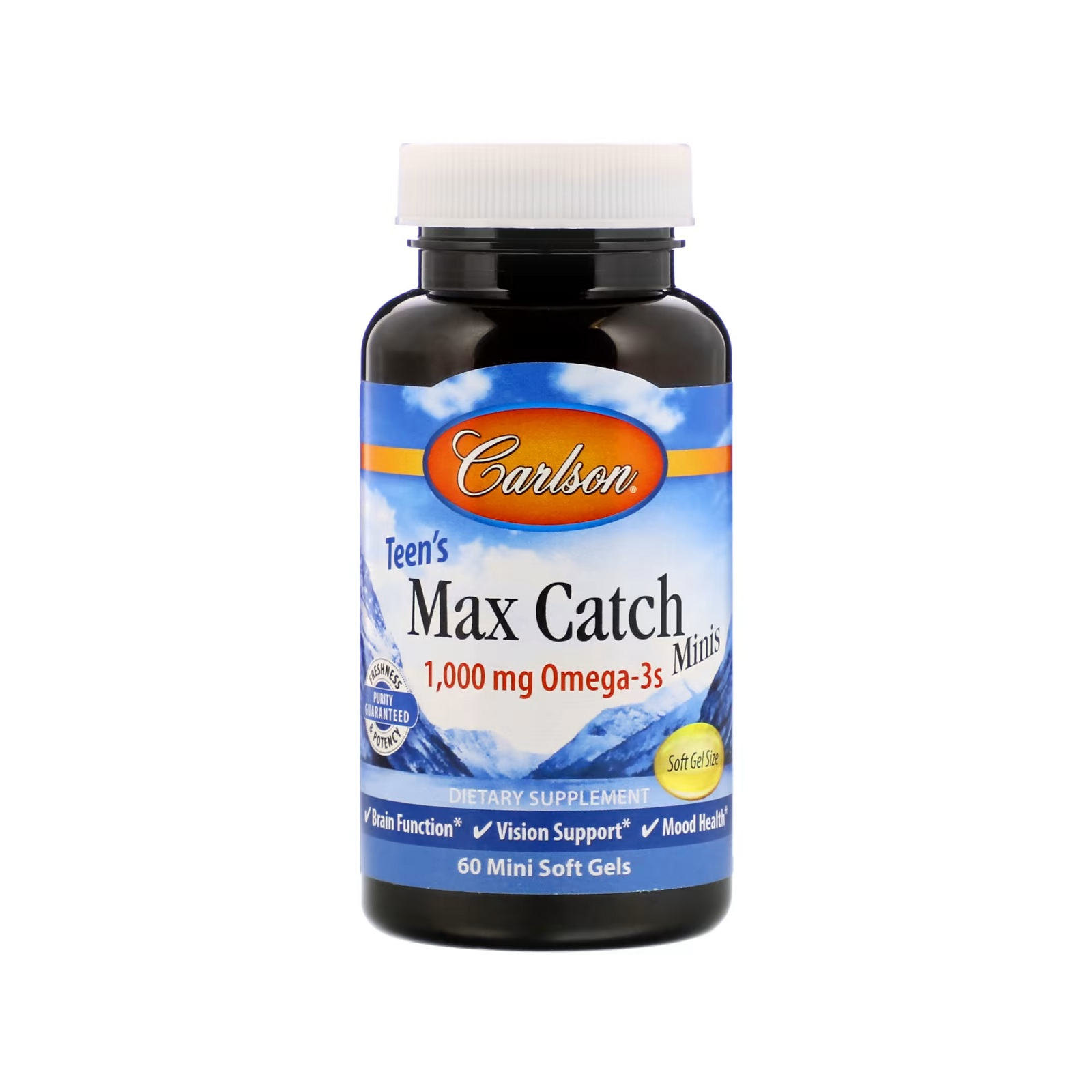Жирные кислоты Carlson Рыбий жир для подростков, Омега-3, 500 мг, Teen's Max Catch (CL18410)