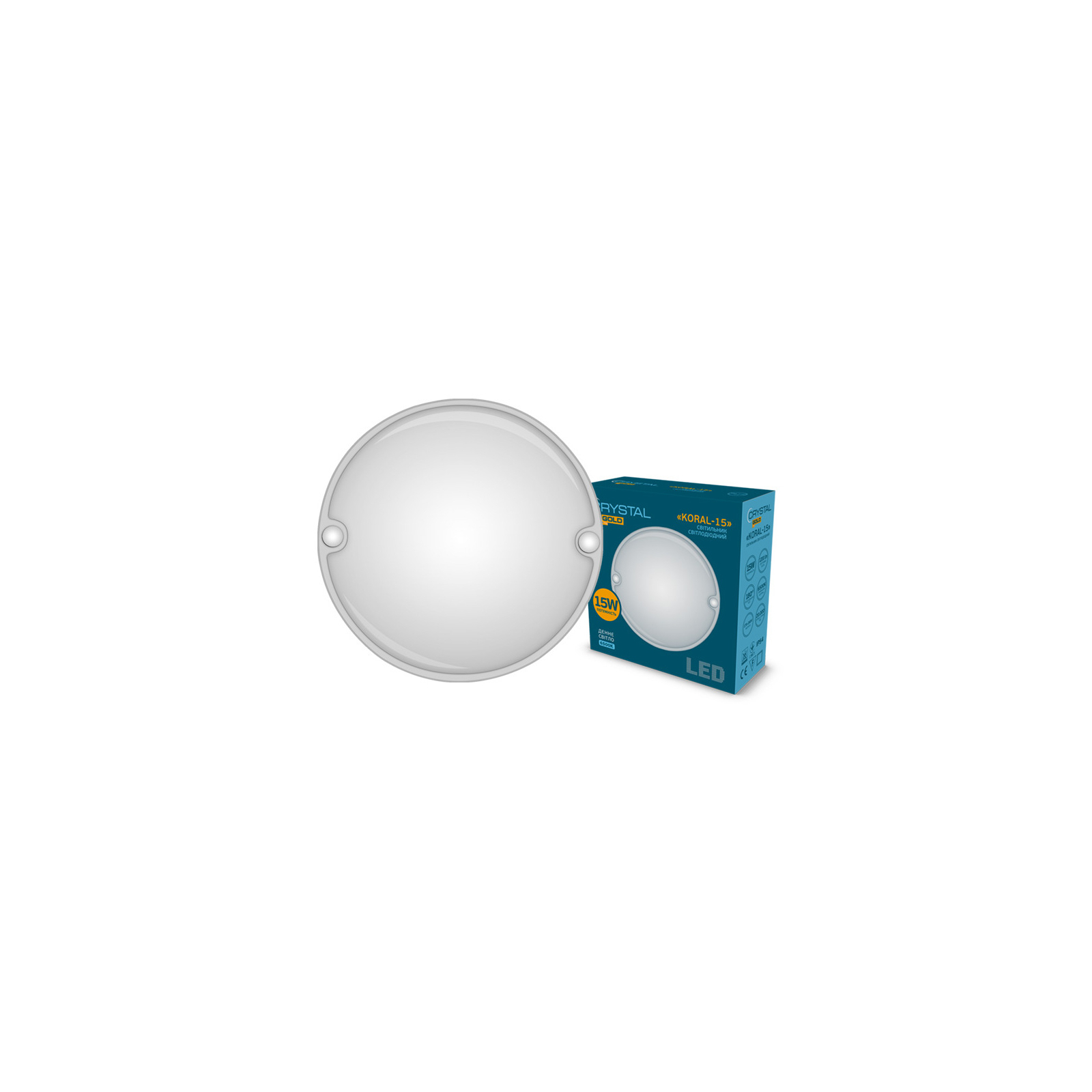 Светильник CRYSTAL KORAL- 15W 6500K ip54 (DNL-030)