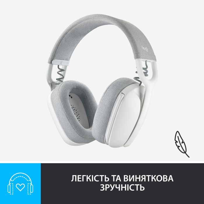 Наушники Logitech Zone Vibe 100 Wireless Off-White (981-001219) изображение 7