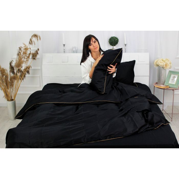 Постільна білизна MirSon Сатин Premium Corner Black Pearl 2х160х220 (2200001717640) зображення 5