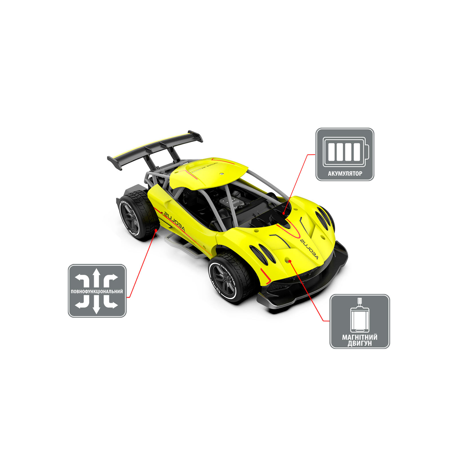 Радіокерована іграшка Sulong Toys Speed racing drift – Aeolus (жовтий, 1:16) (SL-284RHY) зображення 3