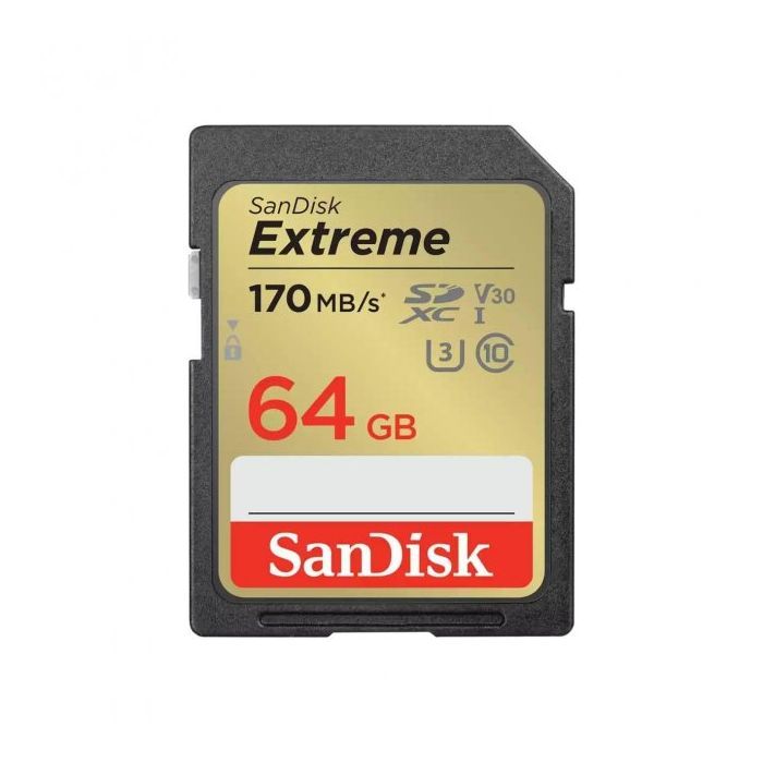 Карта памяти SanDisk 64GB SD class 10 UHS-I U3 V30 Extreme (SDSDXV2-064G-GNCIN)