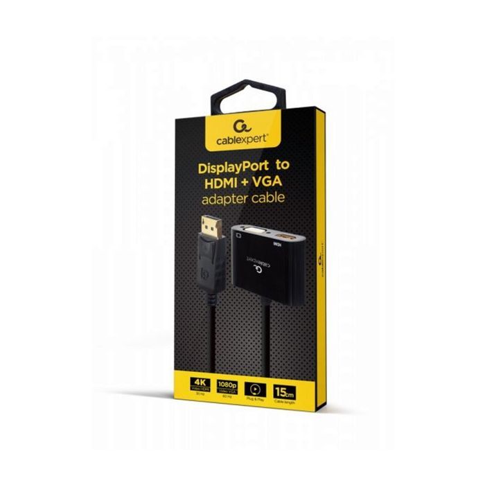 Перехідник Cablexpert DisplayPort to HDMI/VGA (A-DPM-HDMIFVGAF-01) зображення 2