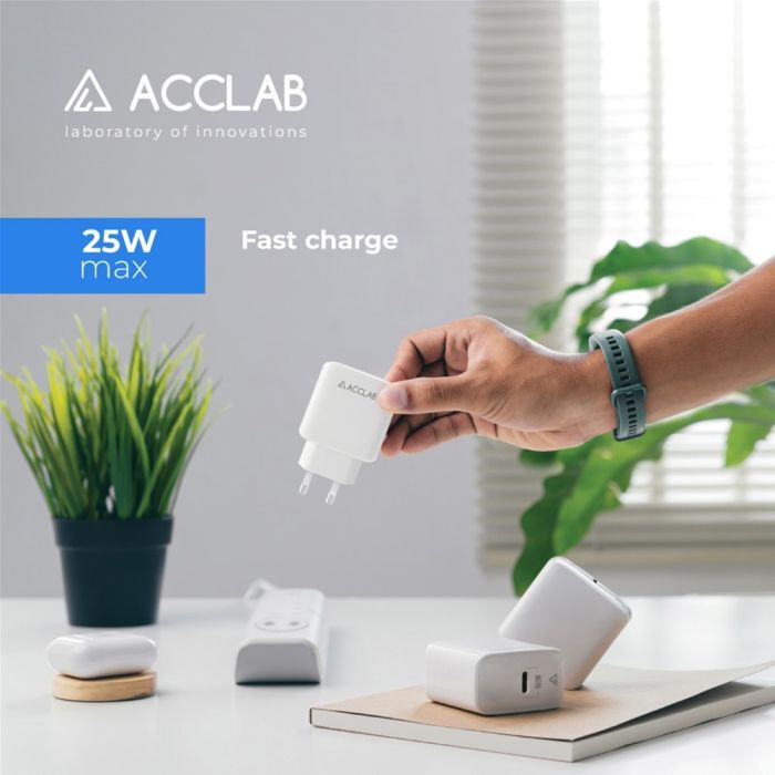 Зарядное устройство ACCLAB AL-TC125 1хType-C 5В/3A/25W QC/PD3.0 (1283126538841) изображение 6