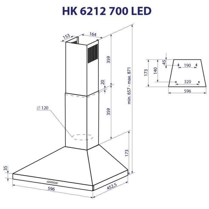Вытяжка кухонная Minola HK 6212 IV 700 LED изображение 11