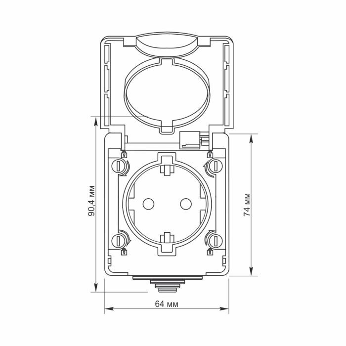 Розетка Videx BINERA IP65 наружная 1ая с заземлением сера изображение 4