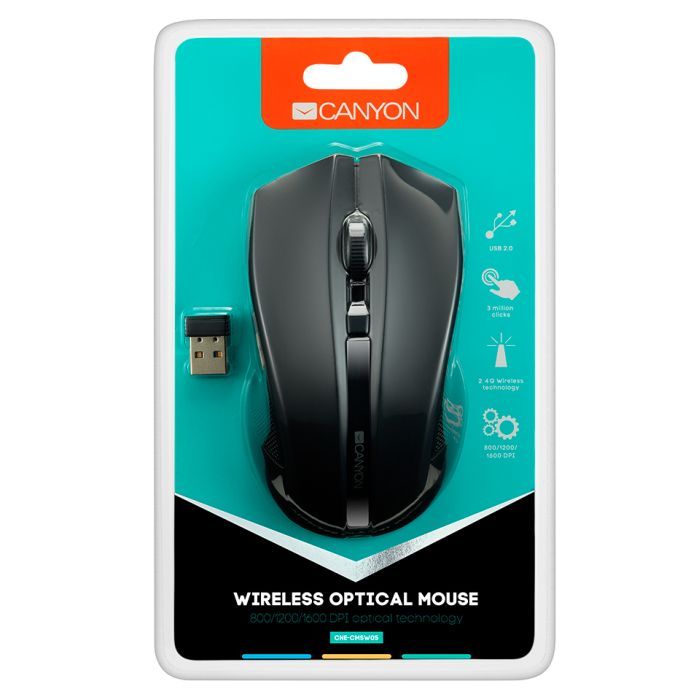 Мишка Canyon MW-5 Wireless Blue-Black (CNE-CMSW05BL) зображення 4
