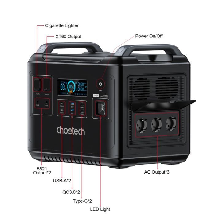 Зарядная станция Choetech BS006 2000W (BS006) изображение 4