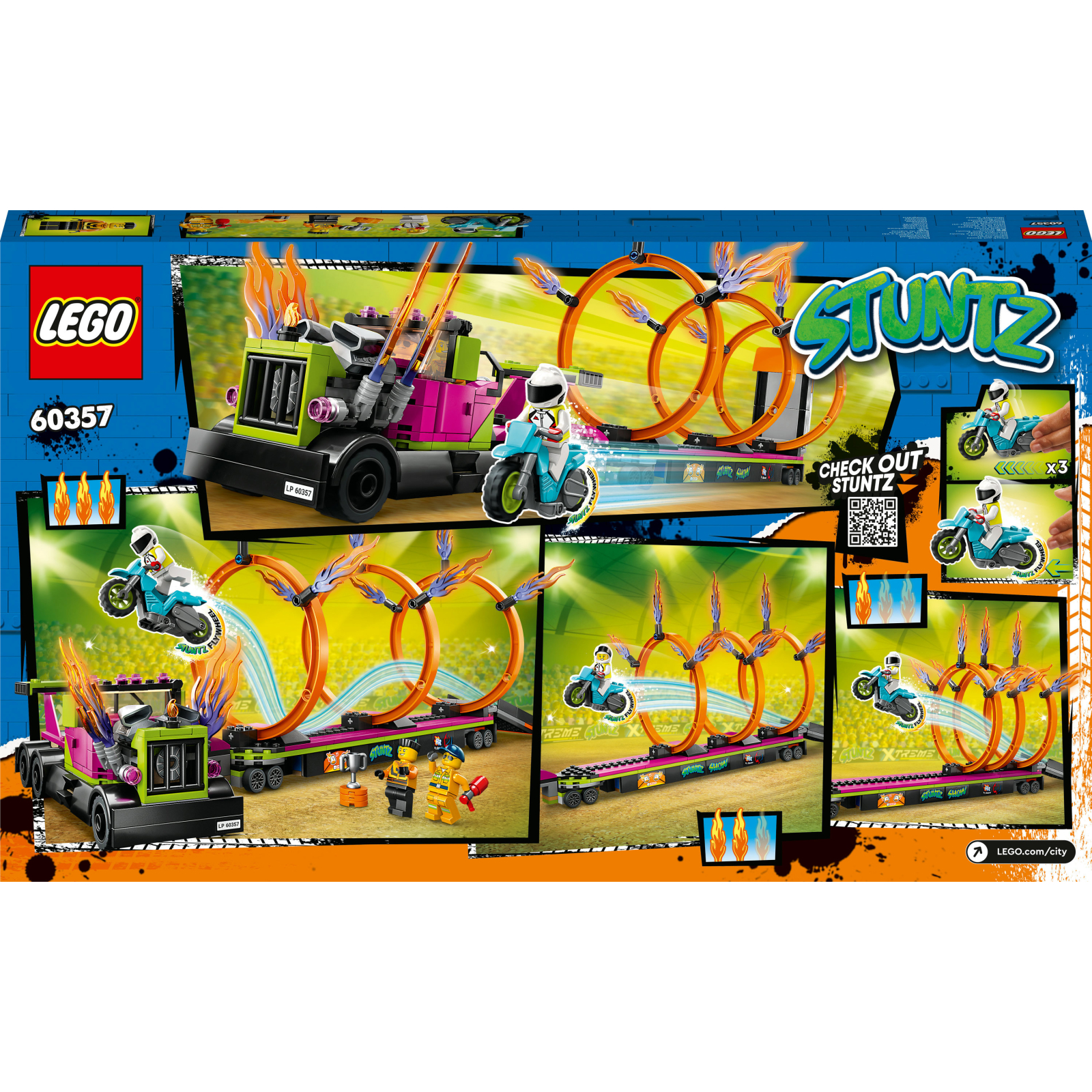 Конструктор LEGO City Stuntz Завдання із каскадерською вантажівкою та вогняним колом 479 деталей (60357) зображення 7