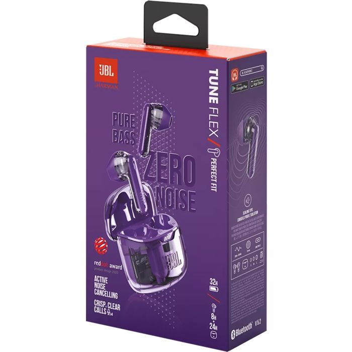 Наушники JBL Tune Flex Ghost Edition Purple (JBLTFLEXGPUR) изображение 11