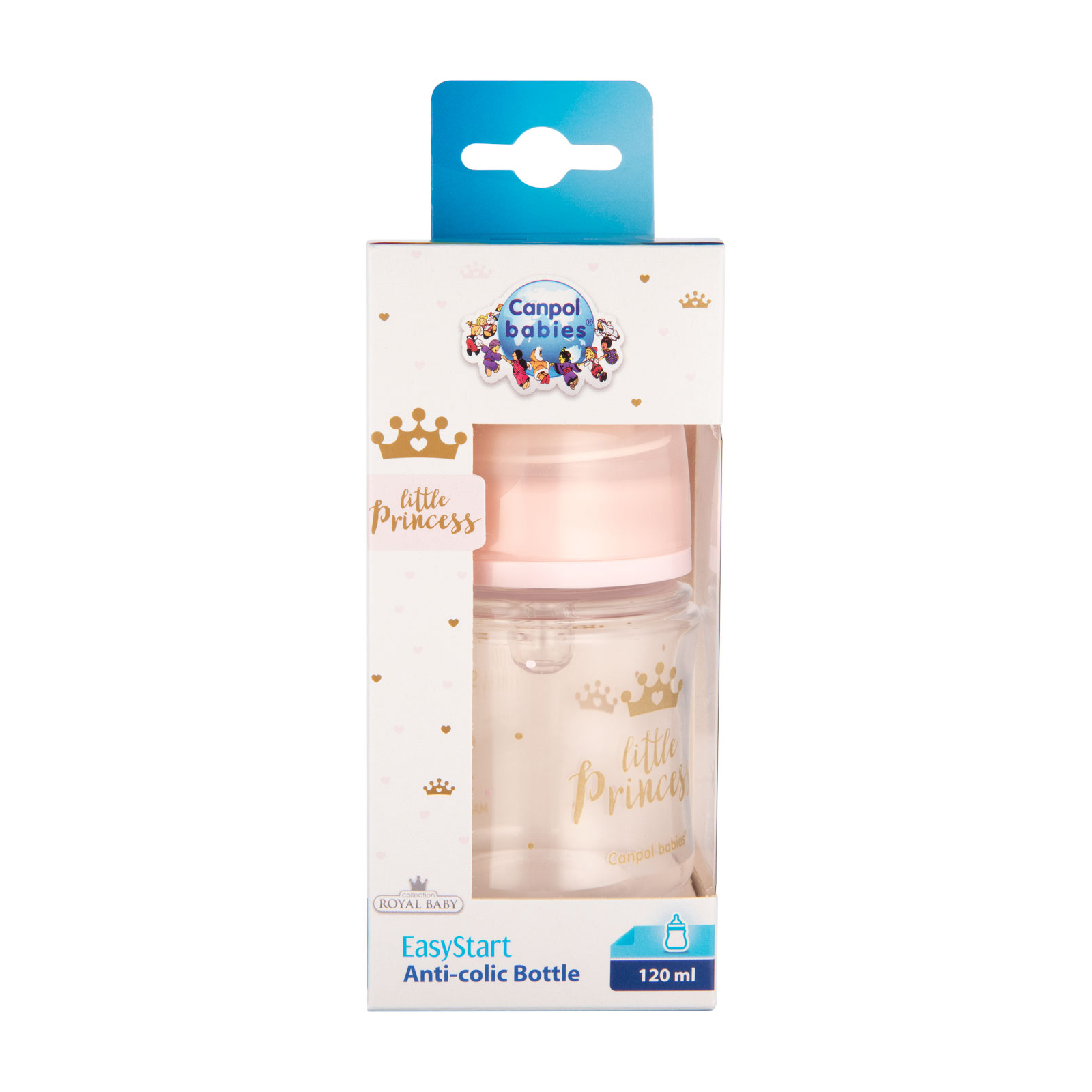 Бутылочка для кормления Canpol babies Royal Baby с широким отверстием 120 мл Розовая (35/233_pin) изображение 2