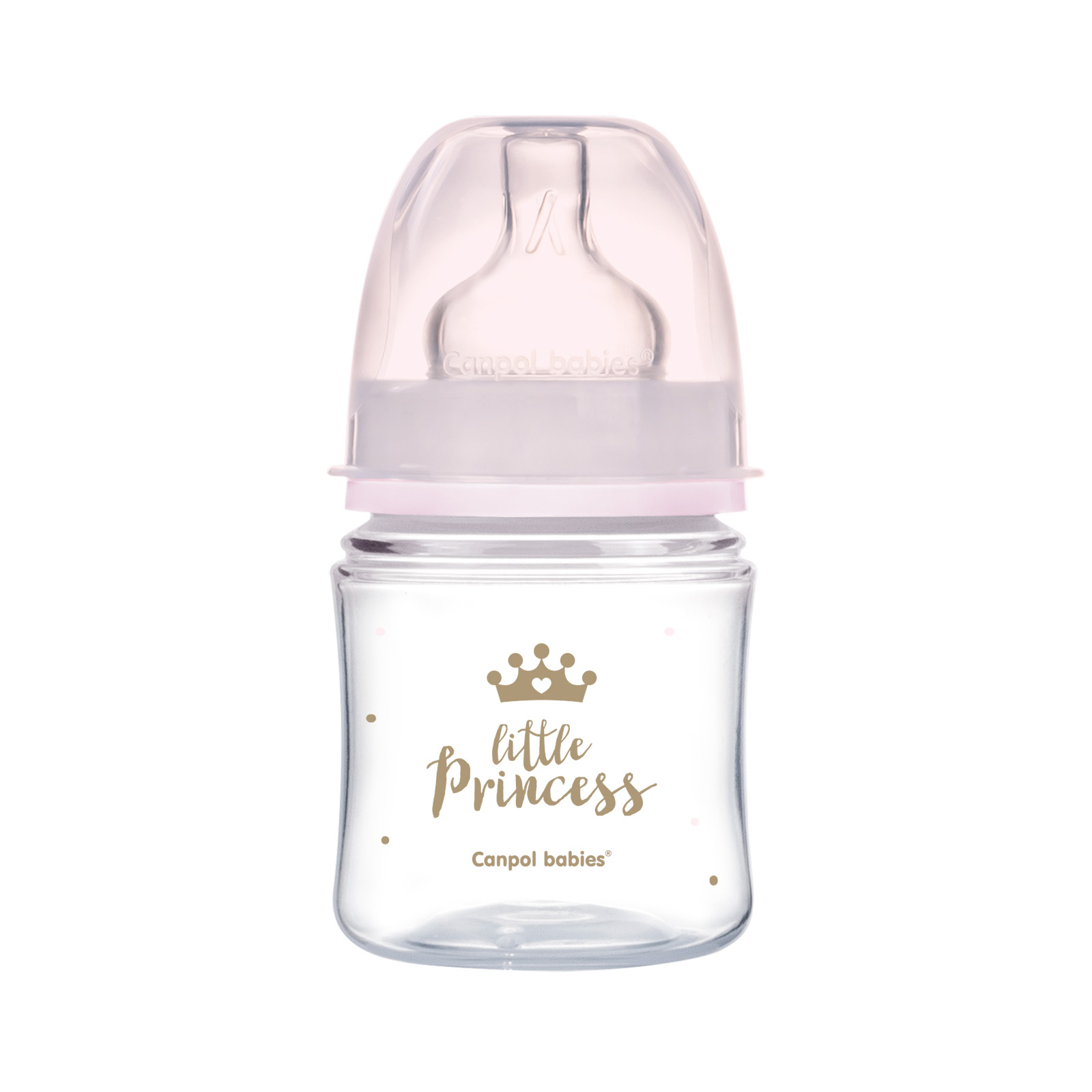Бутылочка для кормления Canpol babies Royal Baby с широким отверстием 120 мл Розовая (35/233_pin)