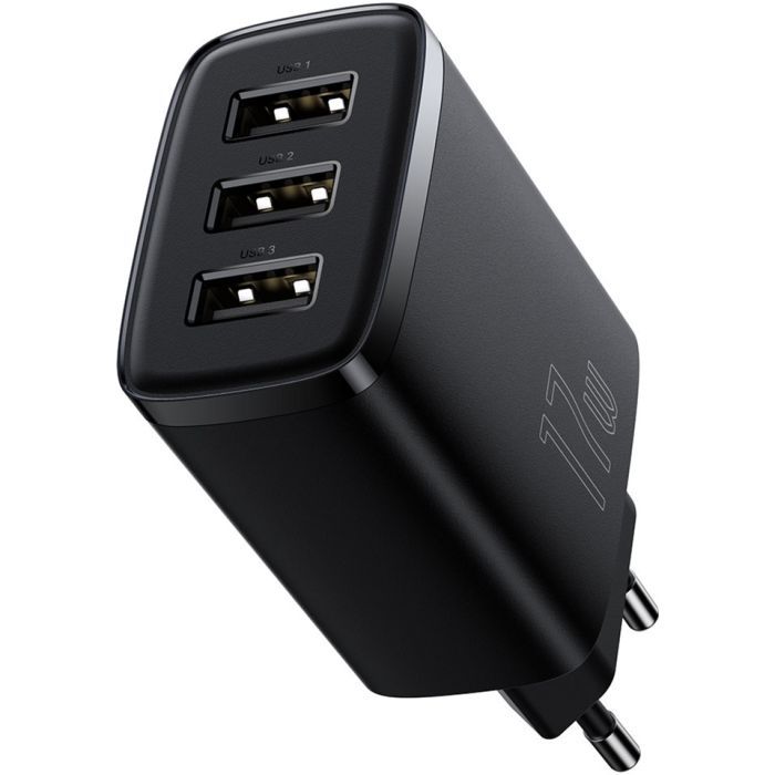 Зарядное устройство Baseus Compact Charger 3U Black (CCXJ020101) изображение 4