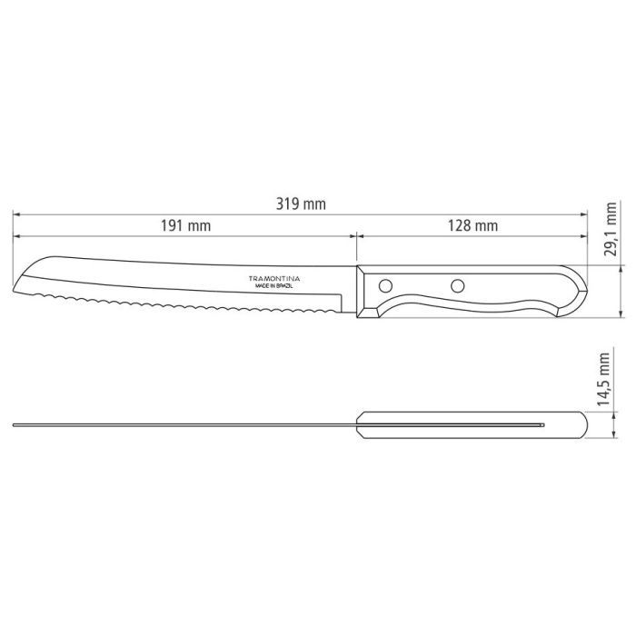 Кухонный нож Tramontina Dynamic Bread 203 мм (22317/108) изображение 3