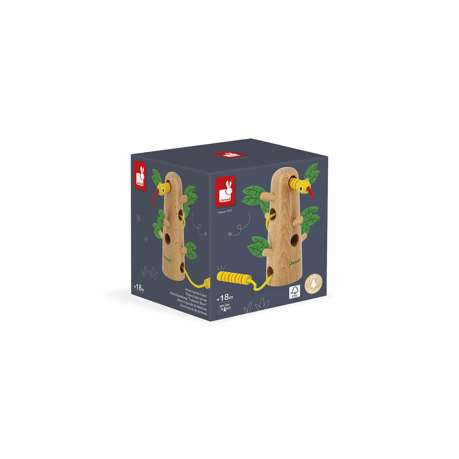 Развивающая игрушка Janod Шнуровка дерево тропик (J08265) изображение 3