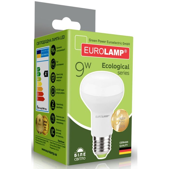 Лампочка Eurolamp LED R63 9W E27 4000K 220V (LED-R63-09274(P)) зображення 2