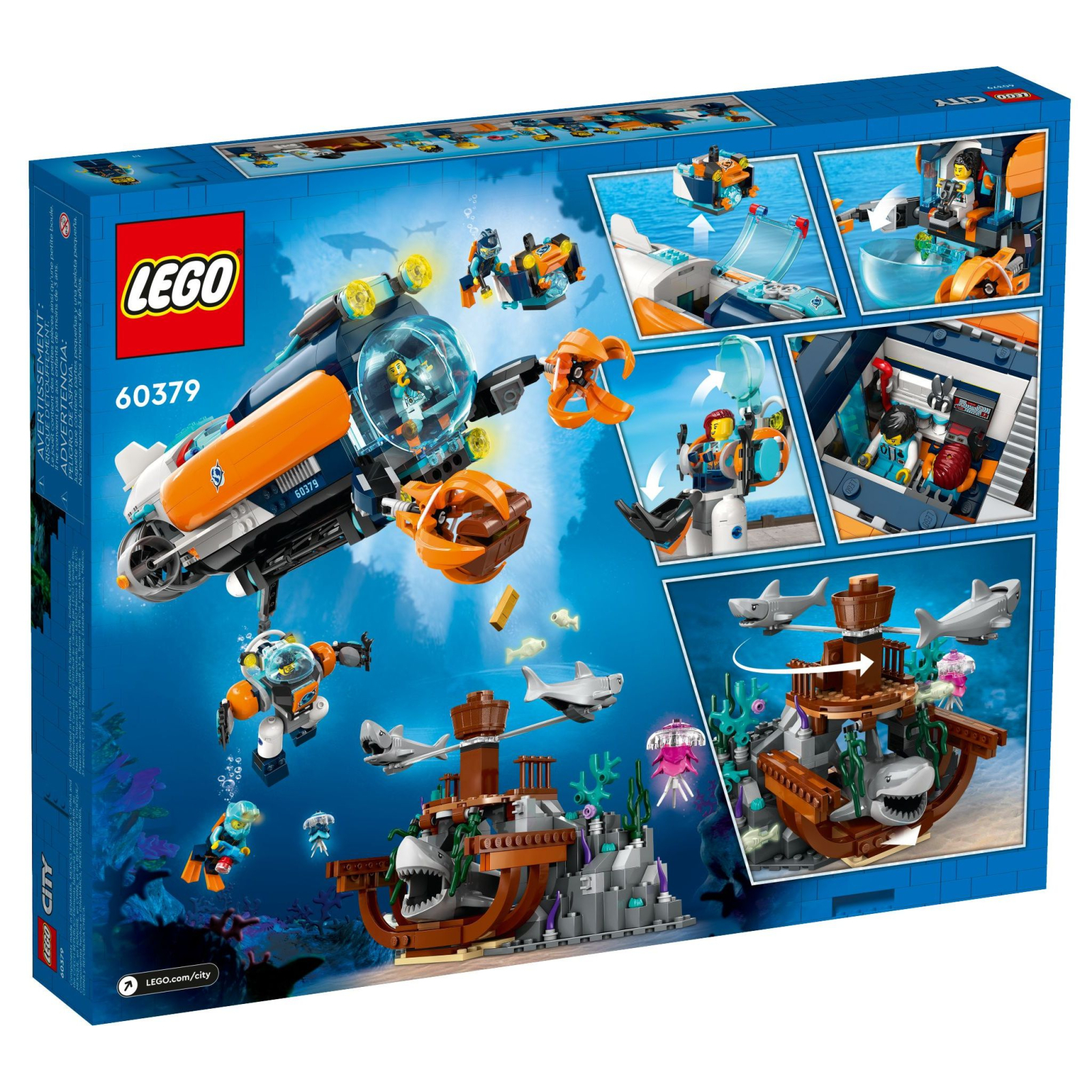 Конструктор LEGO City Глибоководний дослідницький підводний човен 842 деталей (60379) зображення 10