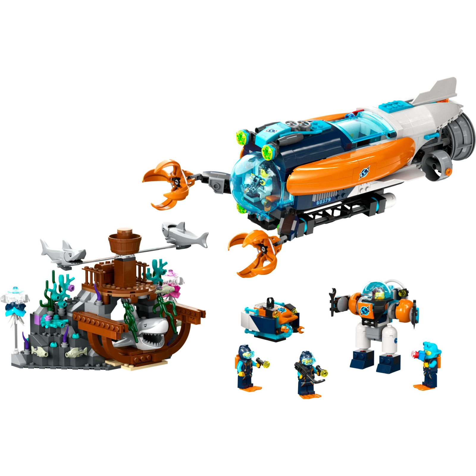 Конструктор LEGO City Глибоководний дослідницький підводний човен 842 деталей (60379) зображення 2