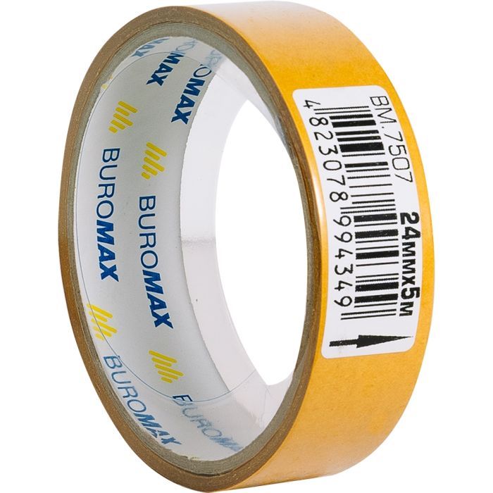 Скотч Buromax двосторонній на поліпропіленовій основі 24 мм х 5 м (BM.7507) зображення 2