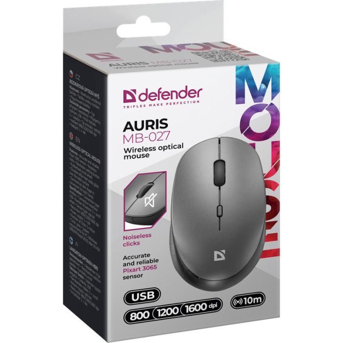 Мышка Defender Auris MB-027 Silent Wireless White (52028) изображение 5