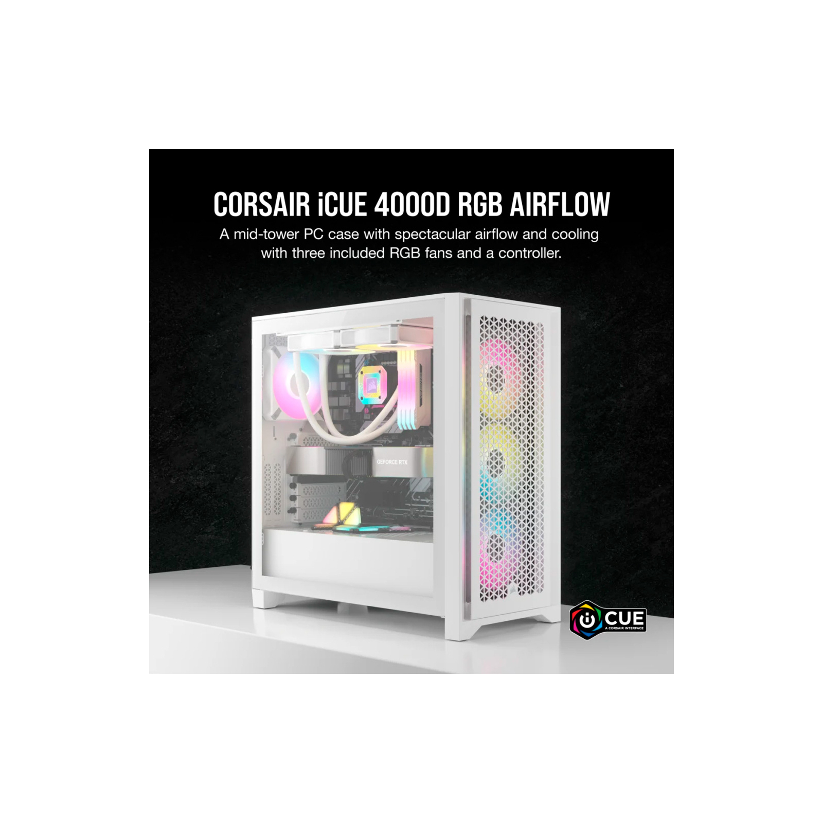 Корпус Corsair iCUE 4000D RGB Airflow White (CC-9011241-WW) изображение 2