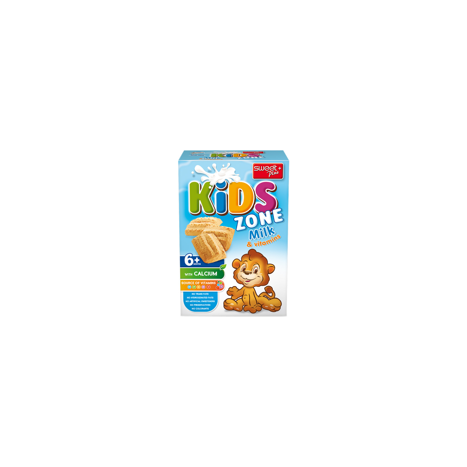 Детское печенье Sweet Plus Kids Zone с молоком и витаминами для питания детей от 6 месяцев 220 г (1110300)