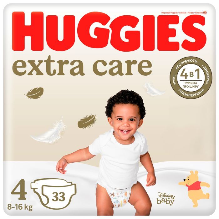 Подгузники Huggies Extra Care Size Размер 4 (8-16 кг) 76 шт (5029053583167)