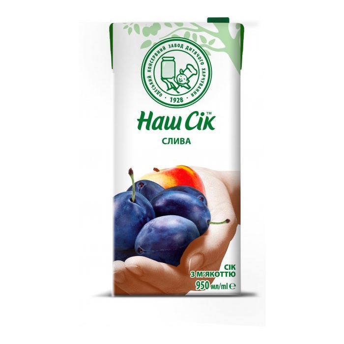 Сок Наш Сік Сливовой с мякотью 950 мл (4820016250390)
