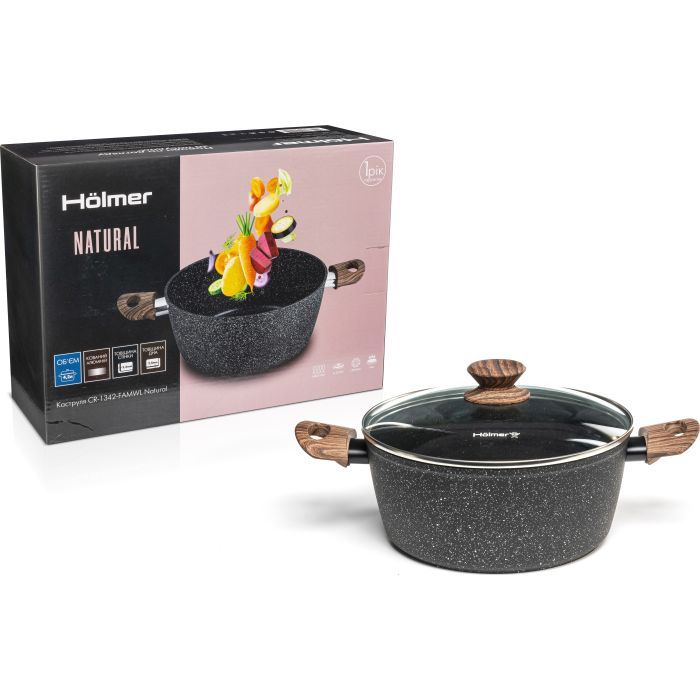 Кастрюля Hölmer Natural кована з кришкою 4,2 л (CR-1342-FAMWL Natural) изображение 7