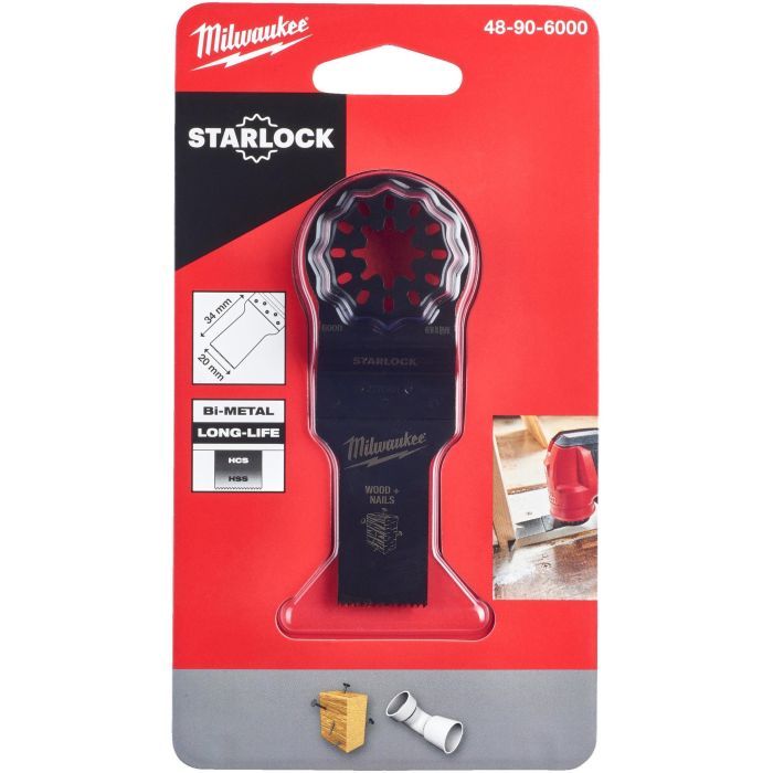 Полотно Milwaukee для реноватора біметалеве 20 мм по деревині з цвяхами (48906000) зображення 2