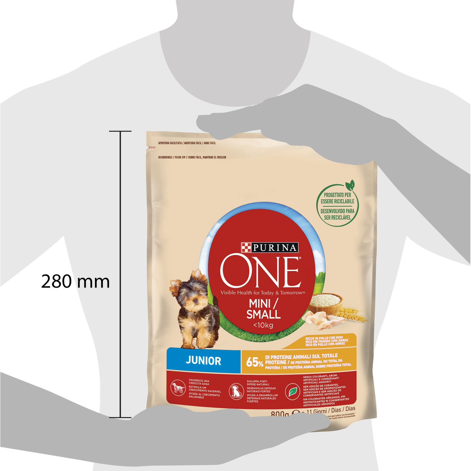 Сухой корм для собак Purina One Mini Junior с курицей и рисом 800 г (7613035027022) изображение 3