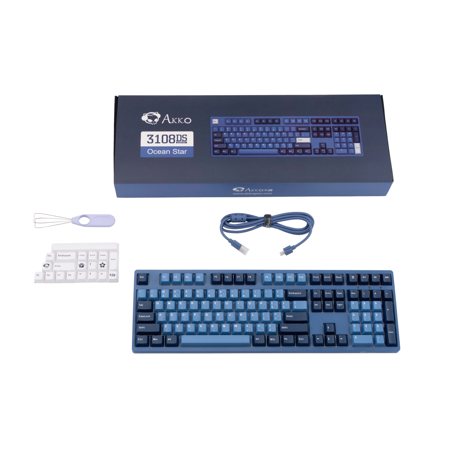 Клавіатура Akko 3108DS Ocean Star 108Key CS Orange V2 USB UA No LED Blue (6925758614214) зображення 2