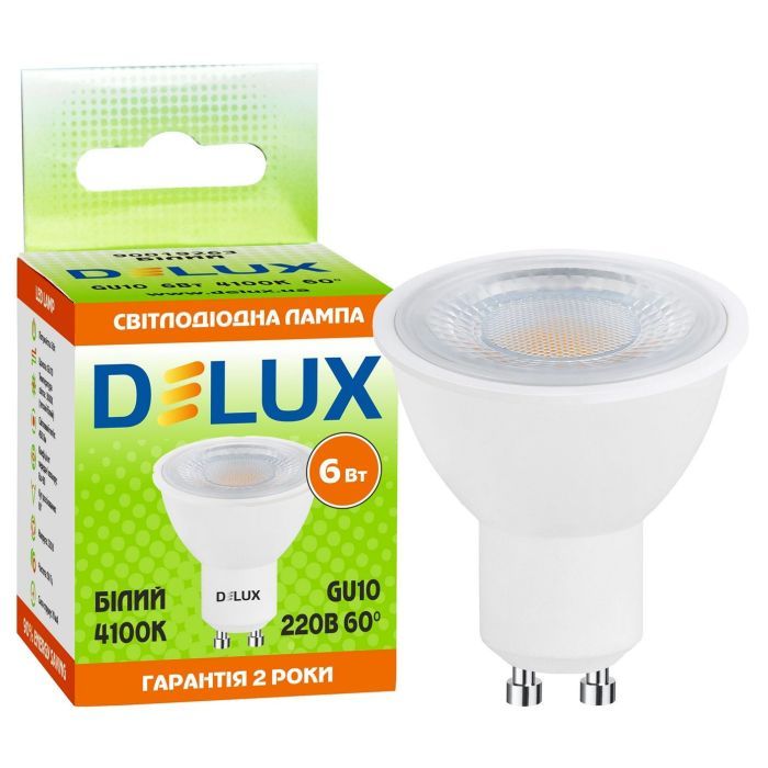 Лампочка Delux 6Вт 4100K 220В GU10 (90019263) зображення 3