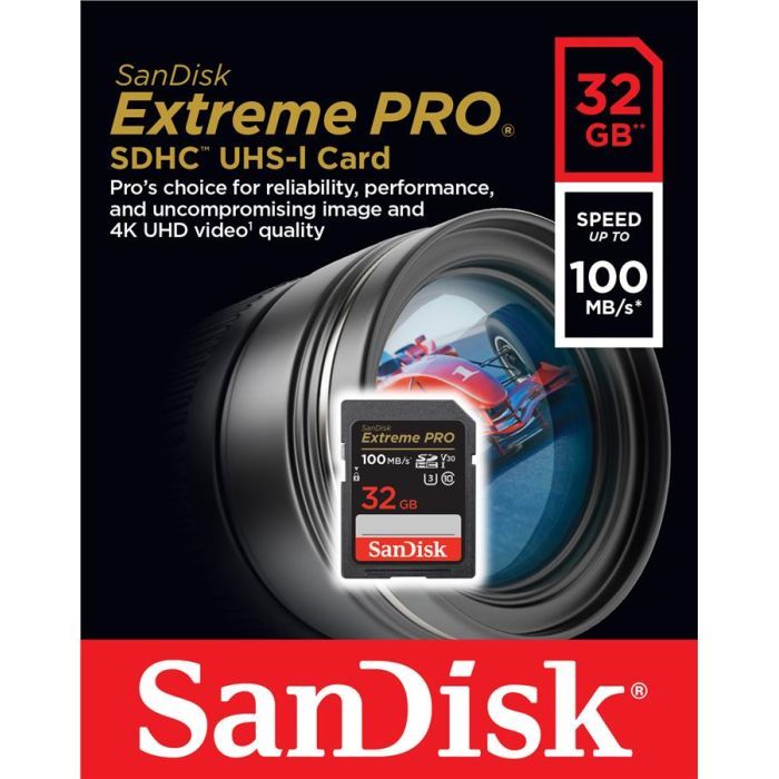 Карта памяти SanDisk 32GB SD class 10 UHS-I U3 V30 Extreme PRO (SDSDXXO-032G-GN4IN) изображение 4