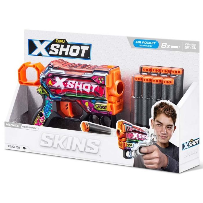 Іграшкова зброя Zuru X-Shot Швидкострільний бластер Skins Menace Mercenary (8 патронів) (36515P) зображення 3