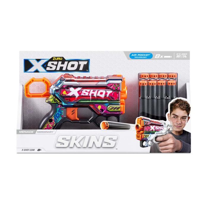 Іграшкова зброя Zuru X-Shot Швидкострільний бластер Skins Menace Mercenary (8 патронів) (36515P) зображення 4