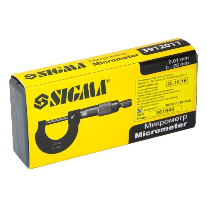 Микрометр Sigma 0-25мм (3912011) изображение 5