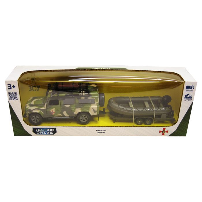 Машина TechnoDrive Land Rover Defender Милитари з човном (520191.270) изображение 2