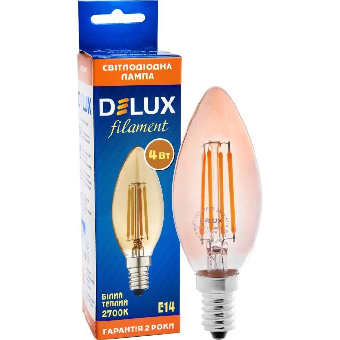Лампочка Delux BL37B 4 Вт 2700K amber 220В E14 filament (90011682) зображення 3