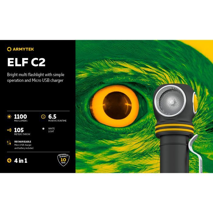 Фонарь Armytek ELF C2 Micro-USB White (F05102C) изображение 8