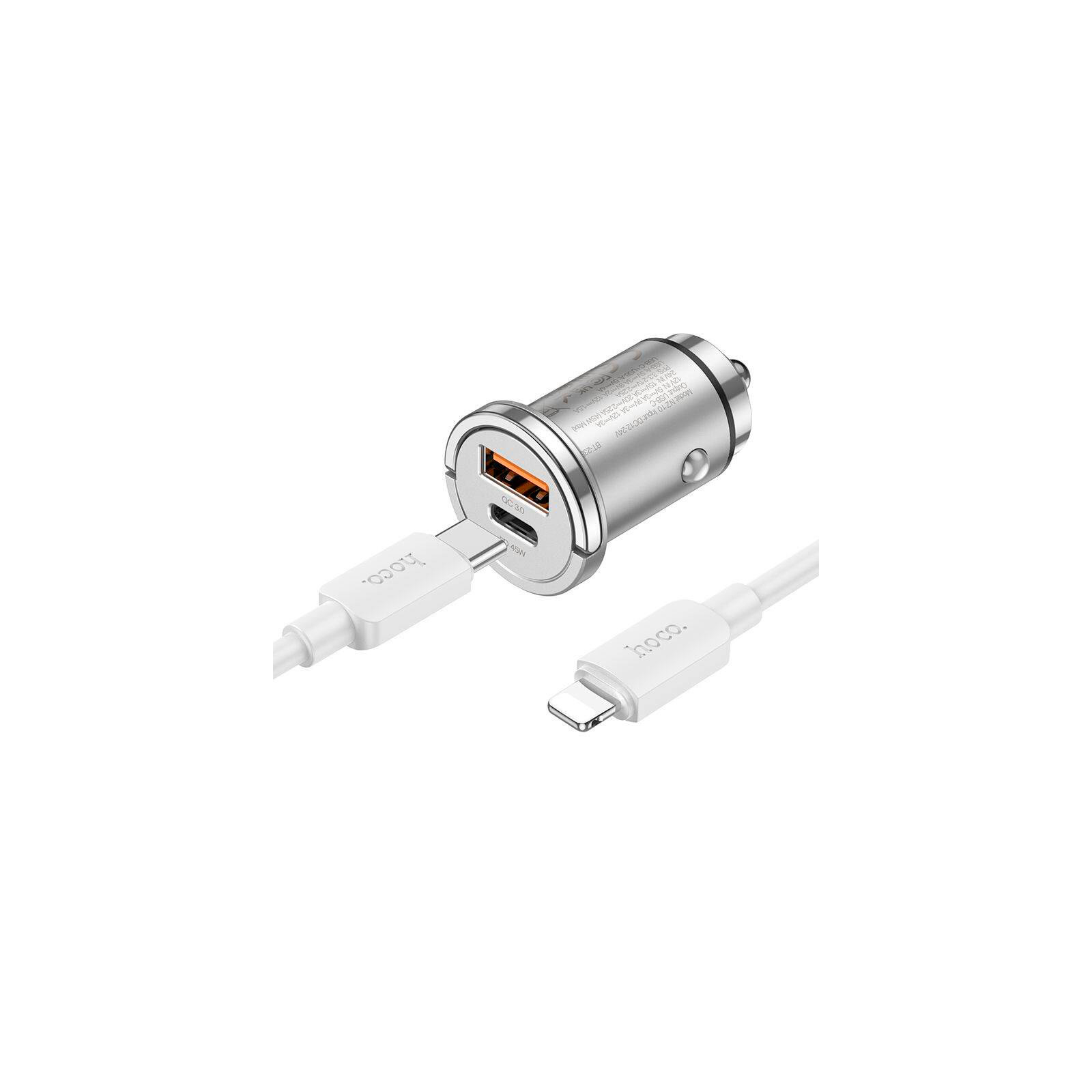 Зарядний пристрій HOCO NZ10 Handy USB-A/Type-C Silver (6942007601832) зображення 6