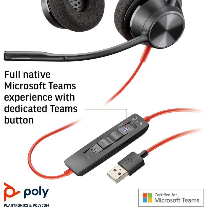 Навушники Poly Blackwire 3320-M USB-A/C (8X220AA) зображення 2